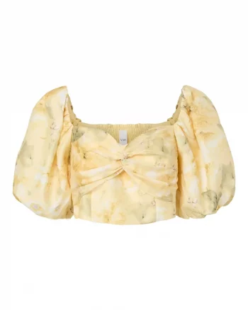 Yaslemon SS Short Top Pale Banana/Lemon print - Yas