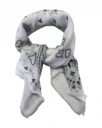 Skjerf Mønstret Offwhite - Intex