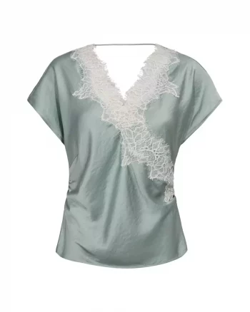 Idun Lace SS Blouse Mint - Co´couture