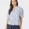 Manet Jacquard Blouse Light Blue - Neo Noir
