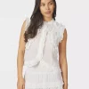 Celia Ruflle Top White - Neo Noir