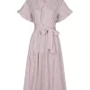 Nessie Stripe Dress Light Pink - Neo Noir