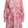 Sasha Dress Pink Flower Aop - Urban Pioneers