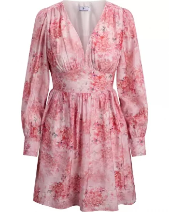 Sasha Dress Pink Flower Aop - Urban Pioneers