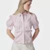 Frannie Structure Stripe Shirt Light Pink - Neo Noir