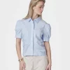 Frannie Soft Stripe Shirt Light Blue - Neo Noir