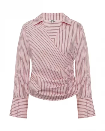 Gerri Shirt Pink Wine Stripe - Mbym