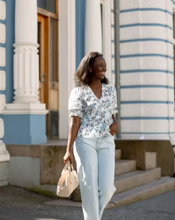 Mylora Roisin Print Blouse Blue - Mbym