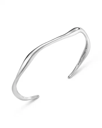 Fine Wave Bangle Silver - Orelia