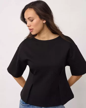 Faith O-Neck Tee Black - Co´Couture