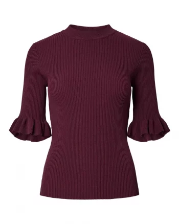 Yasmikla SS Knit Top Fig - Yas