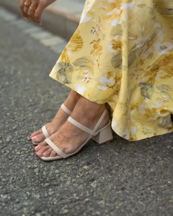 Heeled Sandal Suede Nude - Kmb