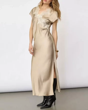 Idun Asym Lace Dress Bisquit - Co´couture