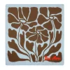Soft Floral Scarf Blue Brown - Sui Ava