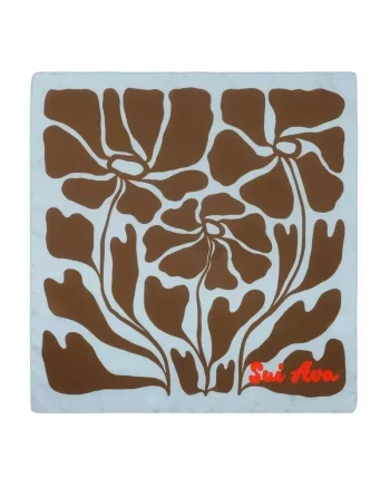 Soft Floral Scarf Blue Brown - Sui Ava
