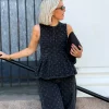 Derri Dot Denim Top Mid Grey - Co`Couture