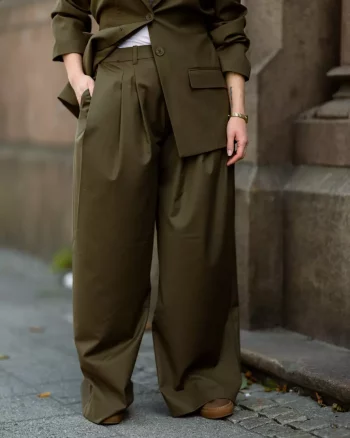 Olivia HW Pant Military Olive - Gestuz