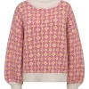 Stavanger Knit Pullover Off White/Pink - A View