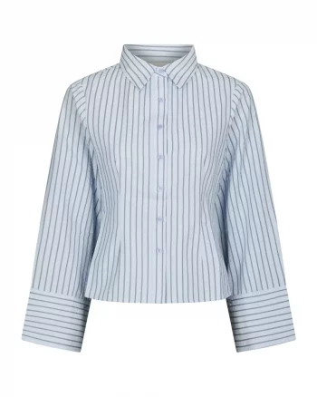 Rosa Striped Crepe Shirt Blue - Neo Noir