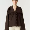 Yaselsia LS Short Trenchcoat Coffee Bean - Yas