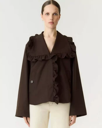 Yaselsia LS Short Trenchcoat Coffee Bean - Yas