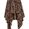 Dagny Check Tie Skirt Brown - Co’Couture