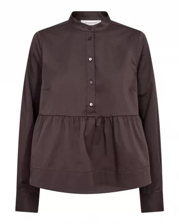 Poppy Flare Blouse Dark Brown - Co'Couture