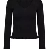 Fabi Knit Blouse Black - A-View