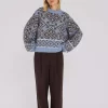 Luxana Knit Pullover Brown/Blue - A-View