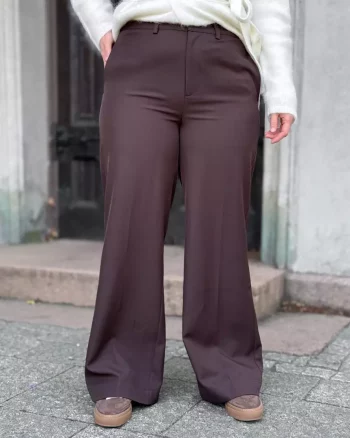 Luna Wide Pant Dark Brown - Co'Couture