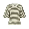Emrys Tee Olive Sugar Stripe - Mbym