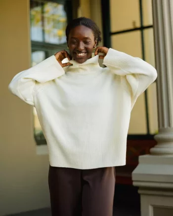 Alpha Knit T-Neck Cream - Second Female