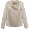 Sinda Drape Blouse Champagne - A-View