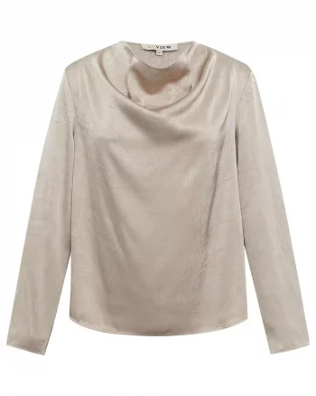 Sinda Drape Blouse Champagne - A-View