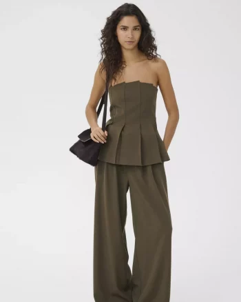 Stacy Pleat Corsage Slate Black Mel. - Gestuz