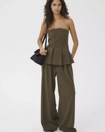 Stacy MW Pants Slate Black Mel. - Gestuz