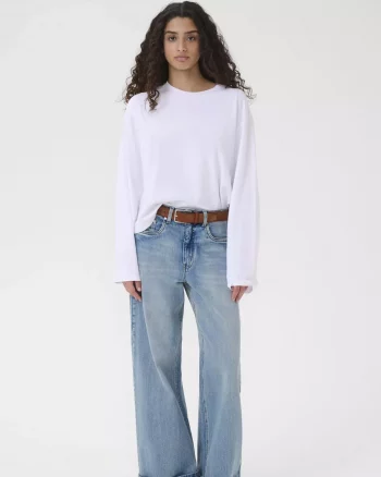 Tima LS Tee Bright White - Gestuz