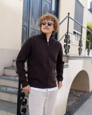 Nathan Cardigan Chocolate Brown - Urban Pioneers