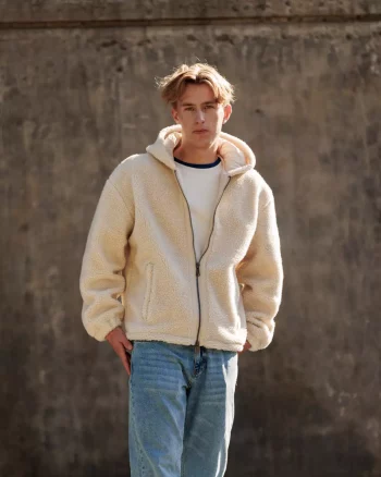 Corbin Fleece Zip Hoodie Light Sand - Urban Pioneers