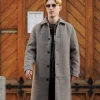 Solid Wool Coat Dark Sand Melange - Les Deux