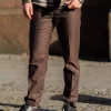 Brushed Twill Reg Suit Pants Brown - Les Deux