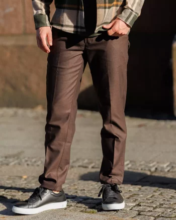 Brushed Twill Reg Suit Pants Brown - Les Deux