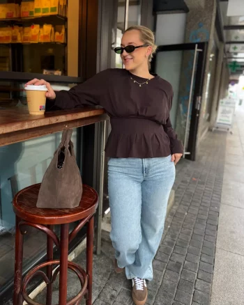 Inez LS Tee Ganache - Gestuz