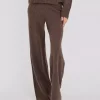 Merino Knit Pants Brown - A-View