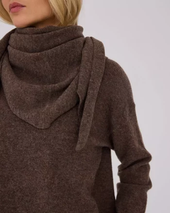 Merino Knit Scarf Brown