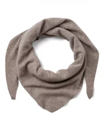 Merino Knit Scarf Light Brown - A-View