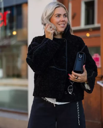 Castor Faux Fur Jacket Black - Neo Noir