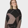 Inga Check Fluff Knit Blouse - Neo Noir