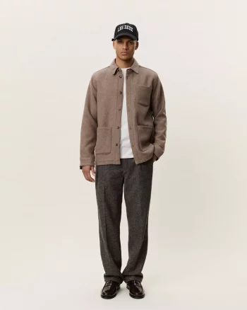 Wool Overshirt Dark Sand Melange - Les Deux