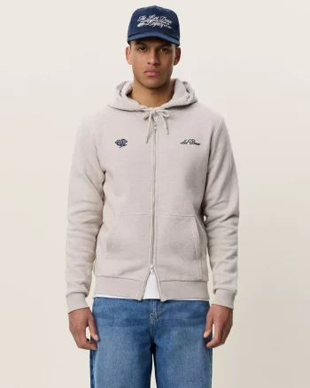 Deux Zipper Hoodie Light Sand Mel. - Les Deux